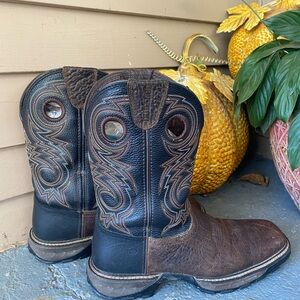 Durango Rustic Brown and Deep Blue Boots